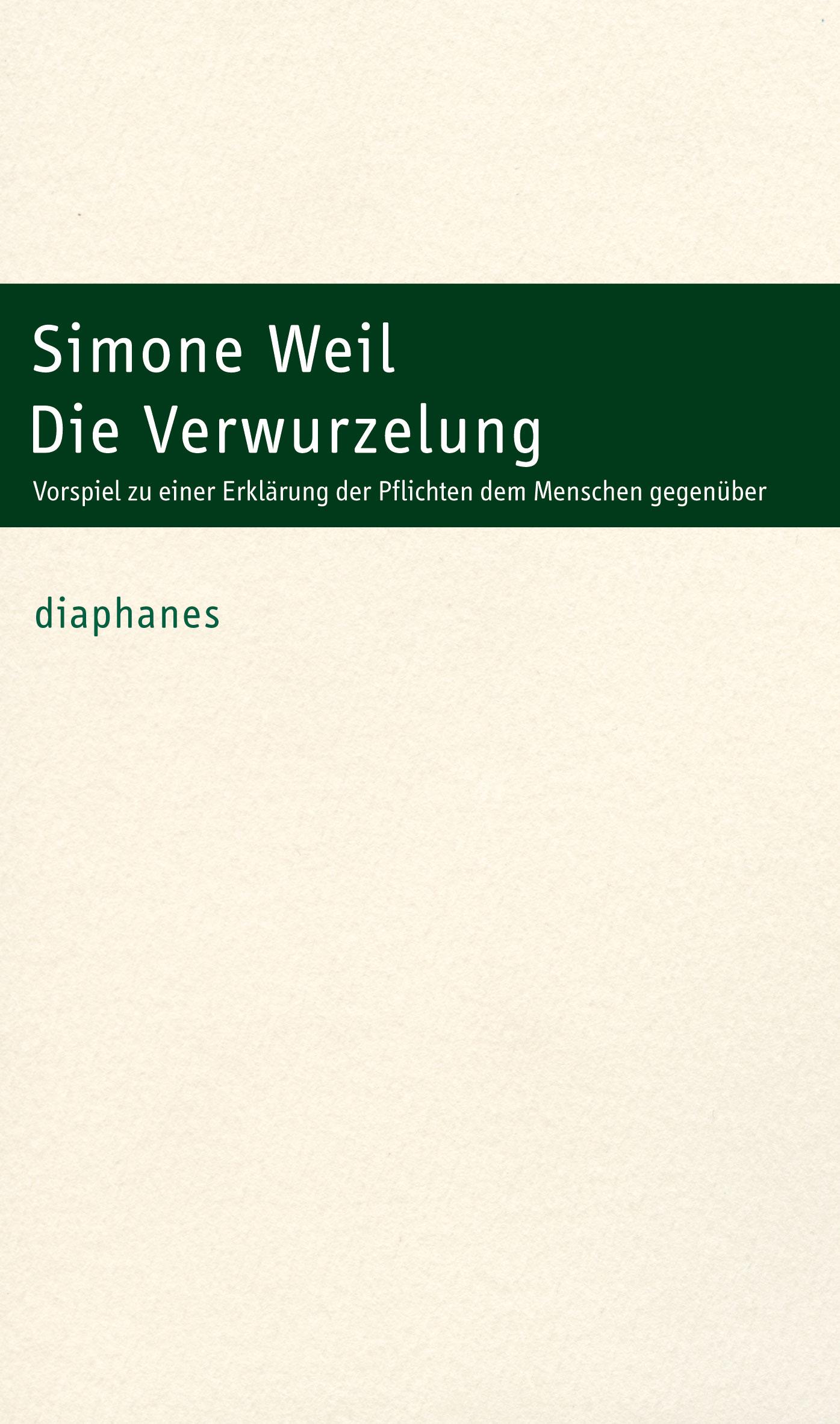 Cover: 9783035807714 | Die Verwurzelung | Simone Weil | Taschenbuch | Deutsch | 2024