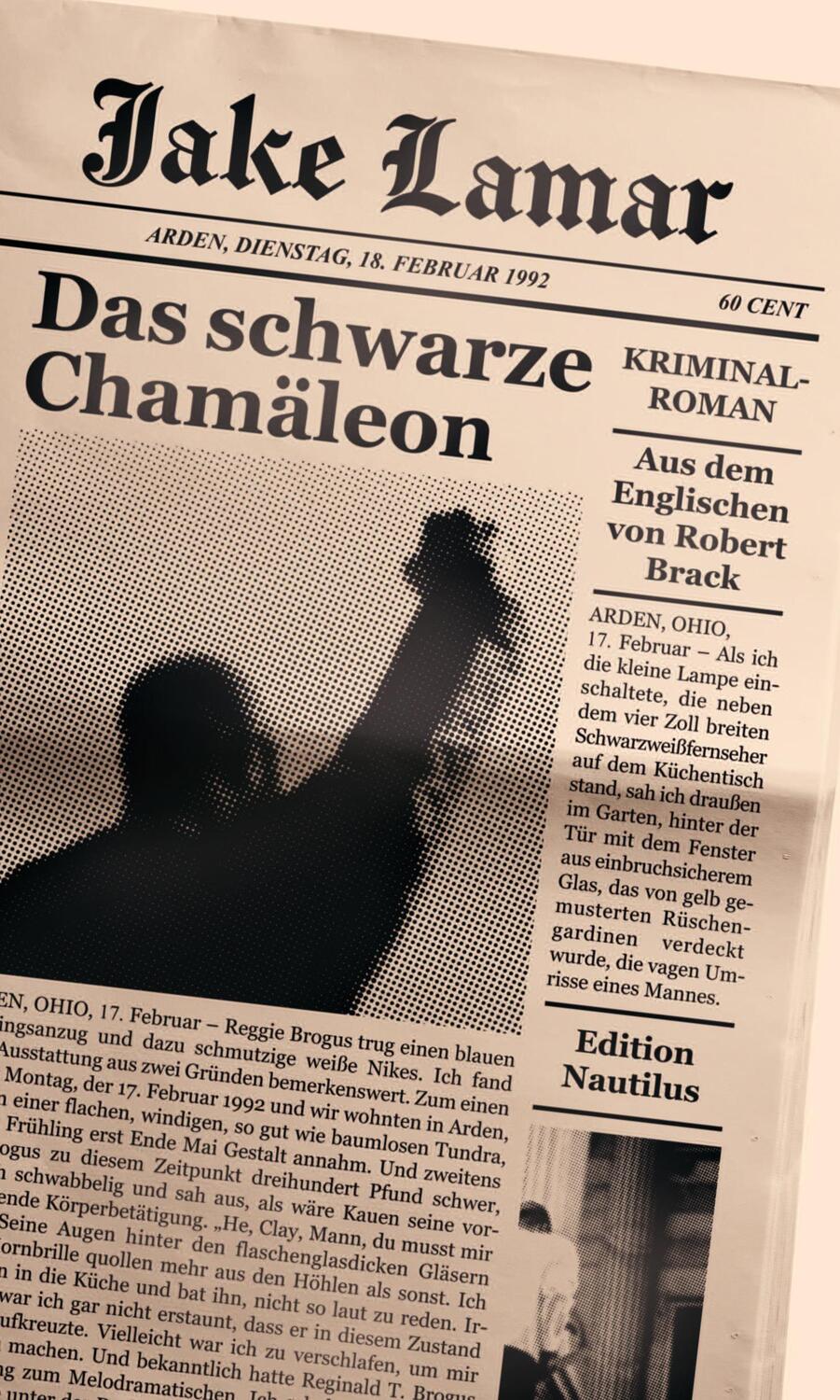 Cover: 9783960543749 | Das schwarze Chamäleon | Kriminalroman | Jake Lamar | Taschenbuch