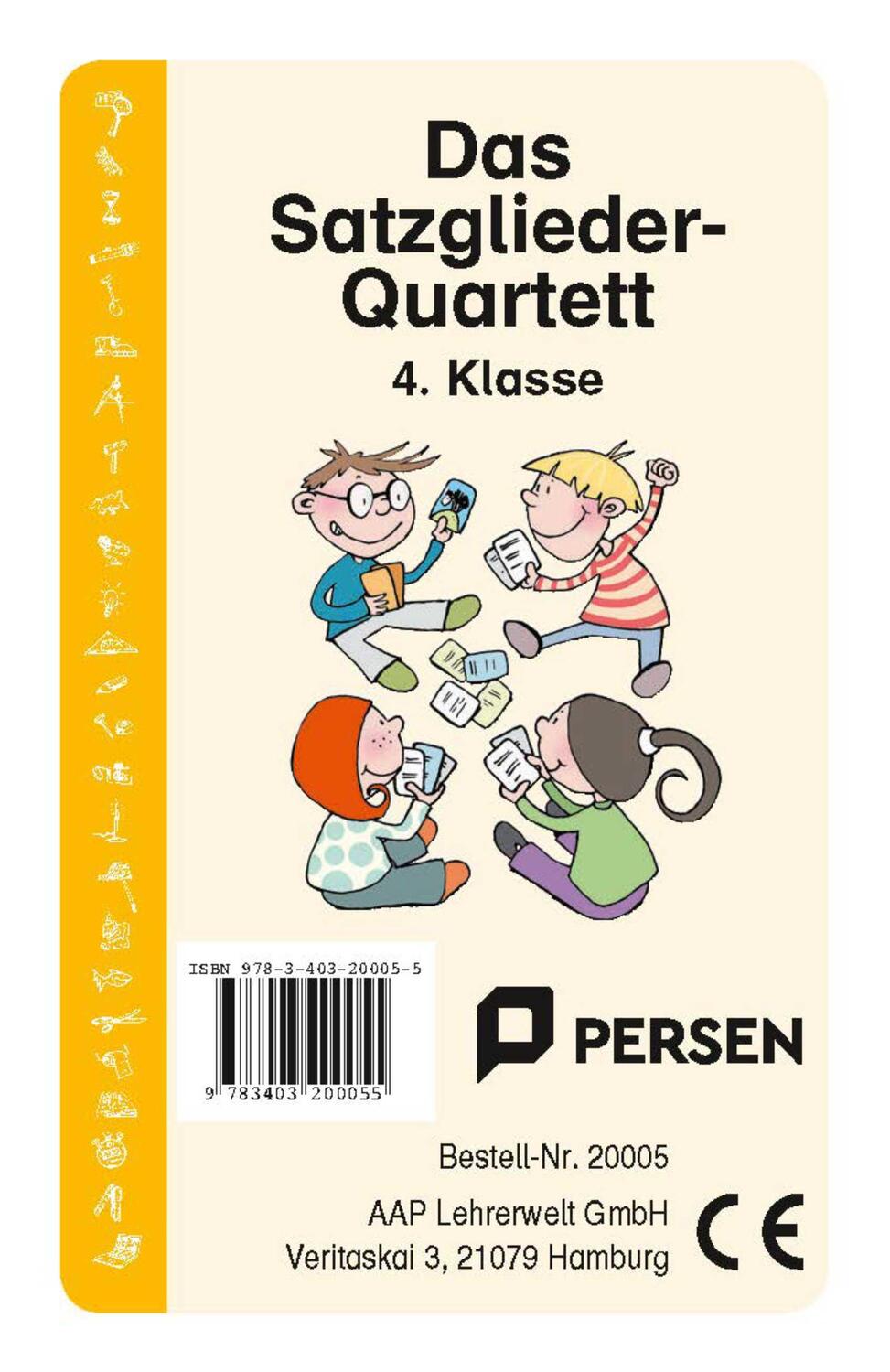 Cover: 9783403200055 | Das Satzglieder-Quartett | 4. Klasse | Bernd Wehren | Taschenbuch