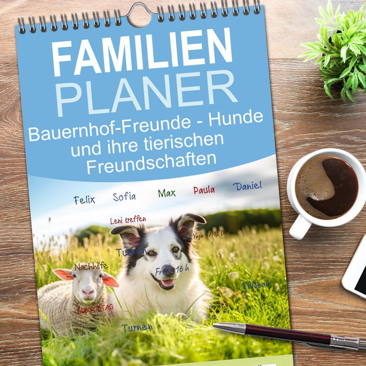 Bild: 9783457154960 | Familienplaner 2025 - Bauernhof-Freunde - Hunde und ihre tierischen...