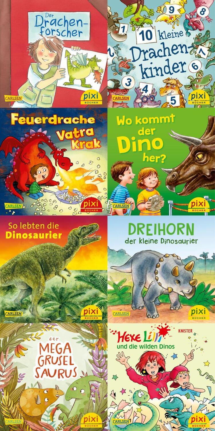 Cover: 9783551044921 | Pixi-8er-Set 279: Dinos und Drachen bei Pixi (8x1 Exemplar) | Box
