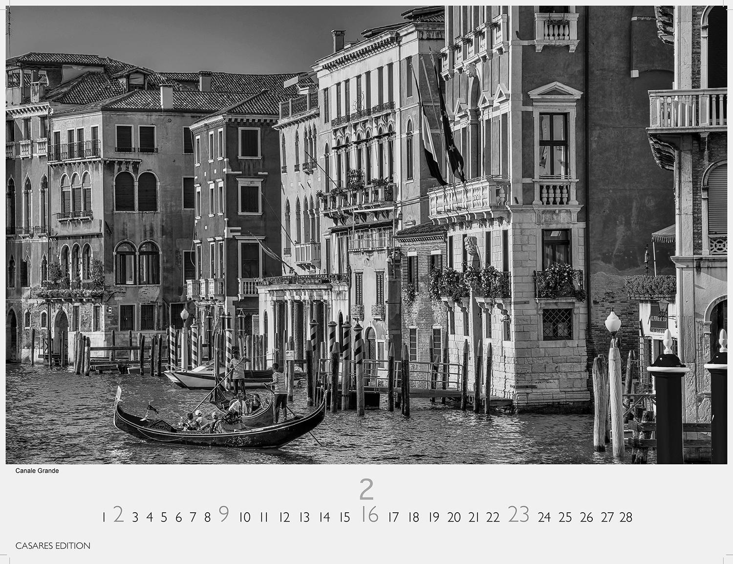 Bild: 9781835240182 | Venedig schw./weiss 2025 L 42x55 cm | Kalender | 14 S. | Deutsch