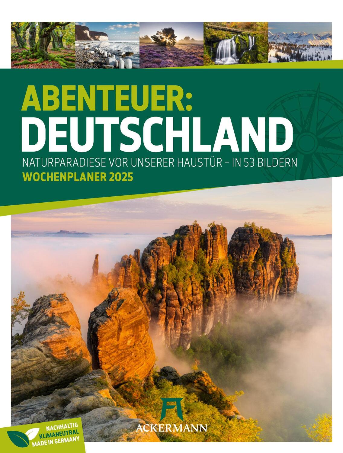 Cover: 9783838435275 | Abenteuer Deutschland - Naturparadiese Wochenplaner Kalender 2025