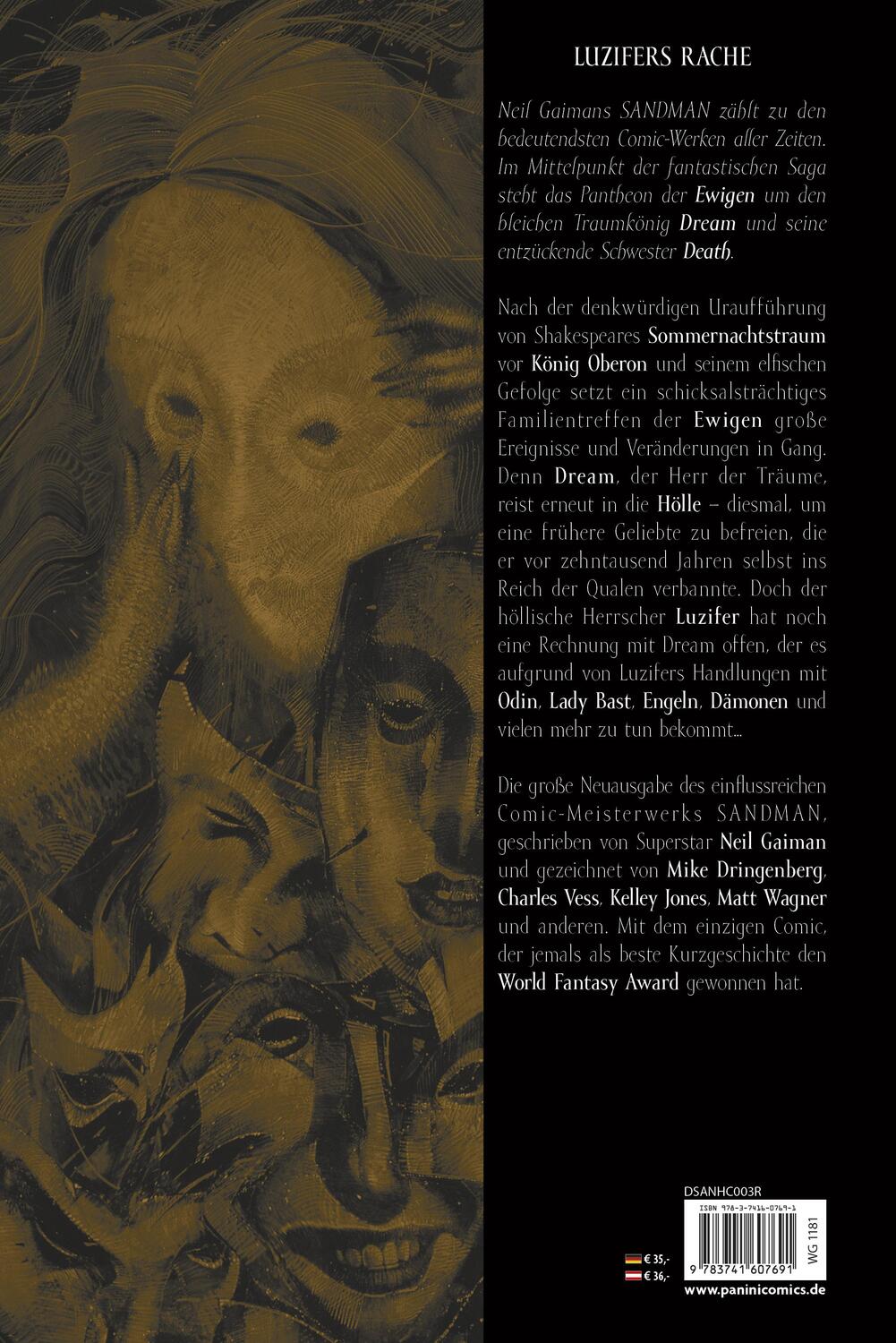 Rückseite: 9783741607691 | Sandman Deluxe | Bd. 3: Die Zeit des Nebels | Neil Gaiman (u. a.)