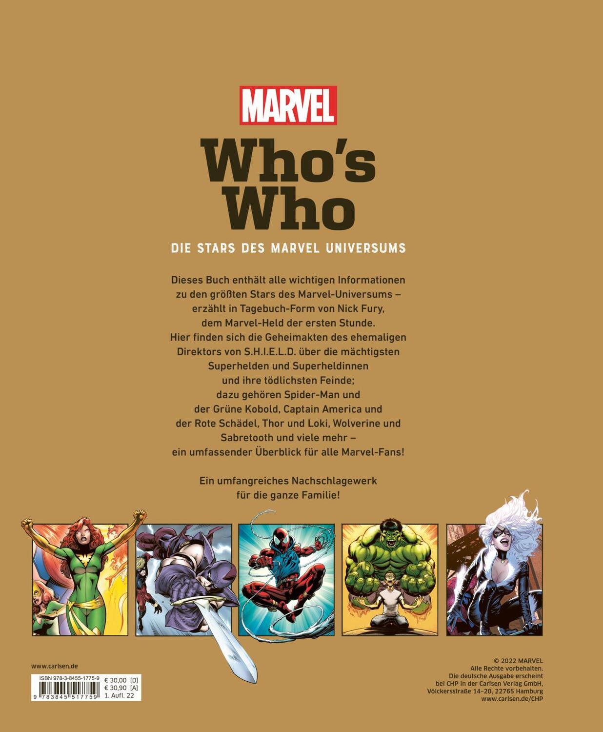 Rückseite: 9783845517759 | Marvel: Who's Who | Die Stars des Marvel-Universums | Ned Hartley