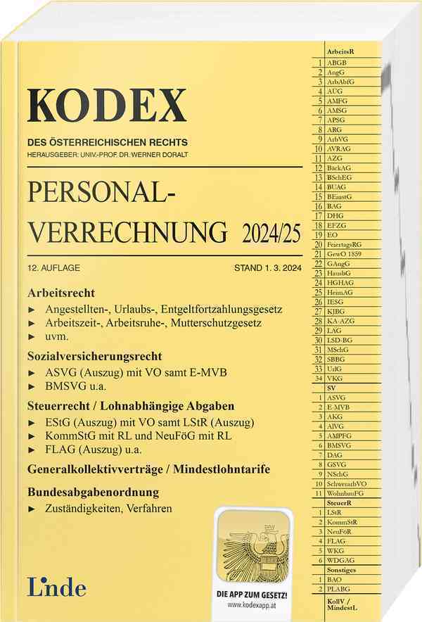 Cover: 9783707349467 | KODEX Personalverrechnung 2024/25 | Michael Seebacher | Taschenbuch
