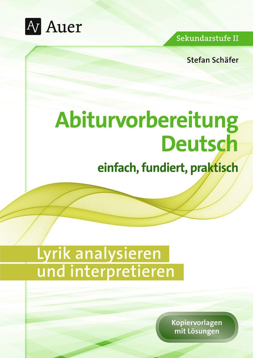 Cover: 9783403076605 | Lyrik analysieren und interpretieren | Stefan Schäfer | Broschüre