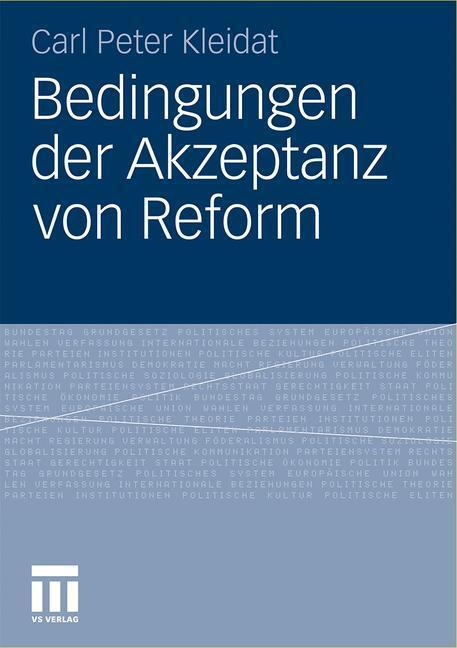 Cover: 9783531180724 | Bedingungen der Akzeptanz von Reform | Carl Peter Kleidat | Buch