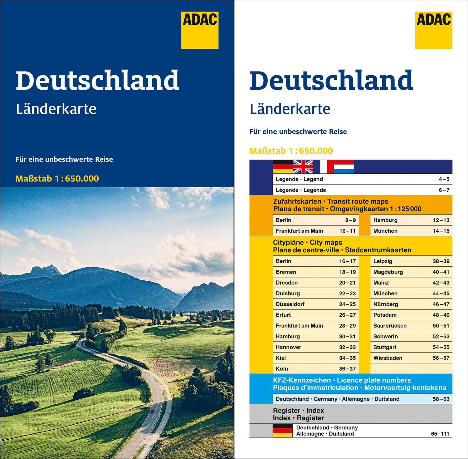 Bild: 9783826422867 | ADAC Länderkarte Deutschland 1:650.000 | (Land-)Karte | Deutsch | 2023