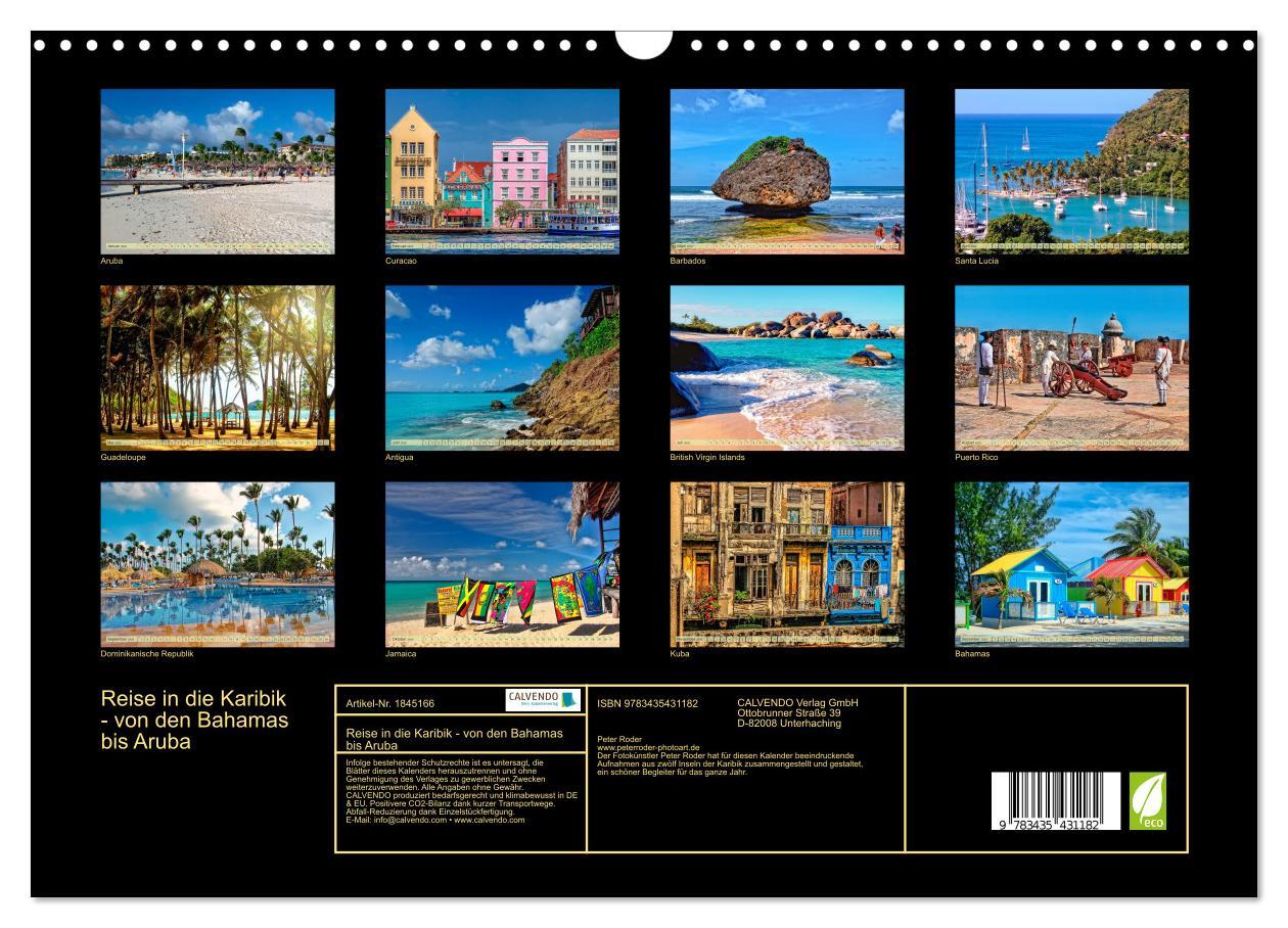 Bild: 9783435431182 | Reise in die Karibik - von den Bahamas bis Aruba (Wandkalender 2025...