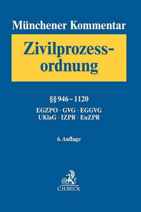 Cover: 9783406745232 | Münchener Kommentar zur Zivilprozessordnung 3: §§ 946-1120 | Krüger