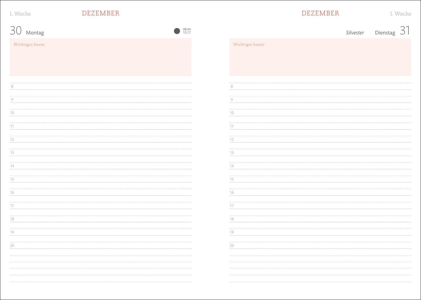 Bild: 9783756408382 | Tages-Kalenderbuch A6, pink 2025 | Heye | Buch | Bürokalender Heye