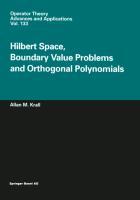 Cover: 9783034894593 | Hilbert Space, Boundary Value Problems and Orthogonal Polynomials