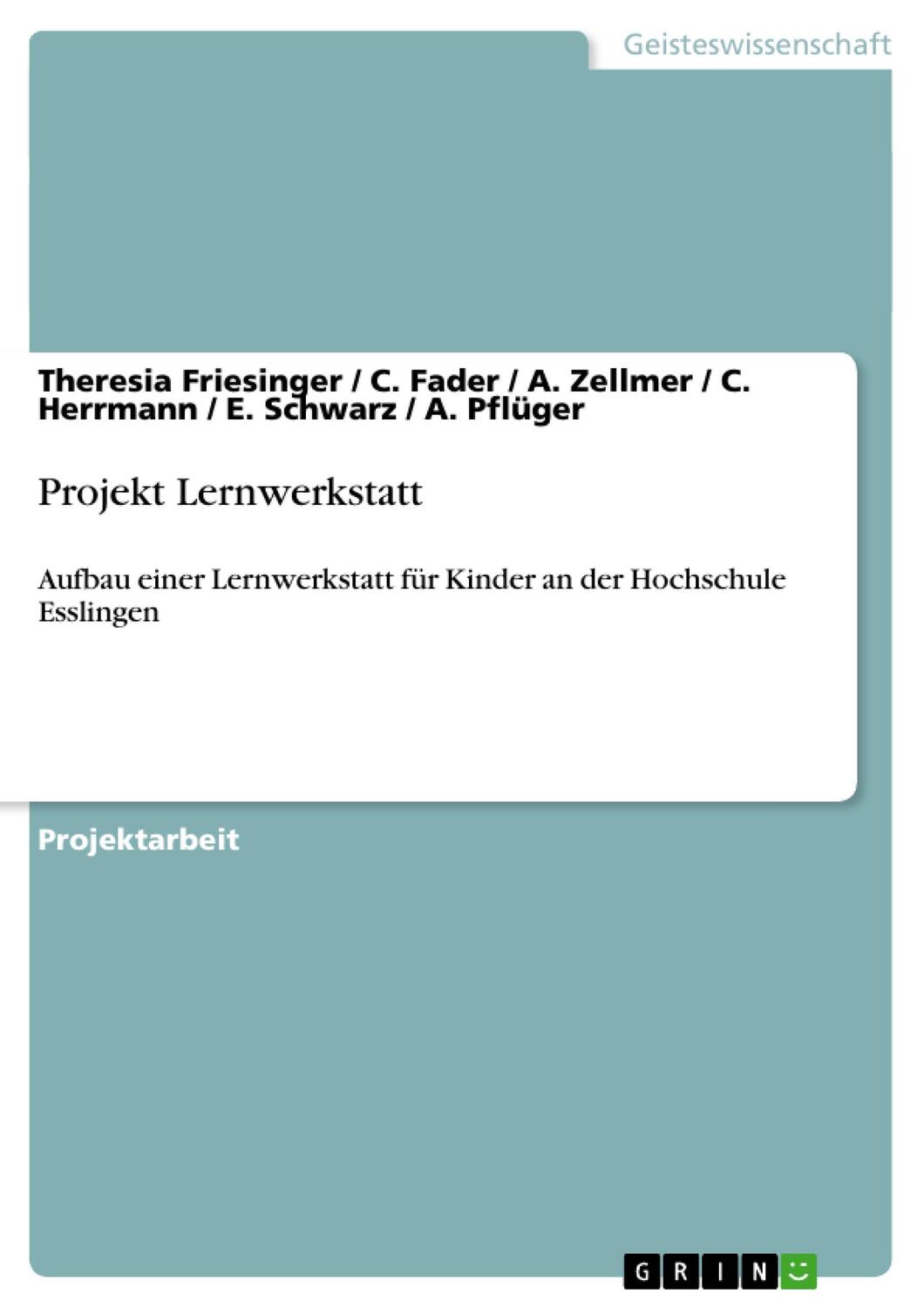 Cover: 9783640127627 | Projekt Lernwerkstatt | Theresia Friesinger (u. a.) | Taschenbuch