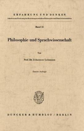 Cover: 9783428009398 | Philosophie und Sprachwissenschaft. | Johannes Lohmann | Taschenbuch