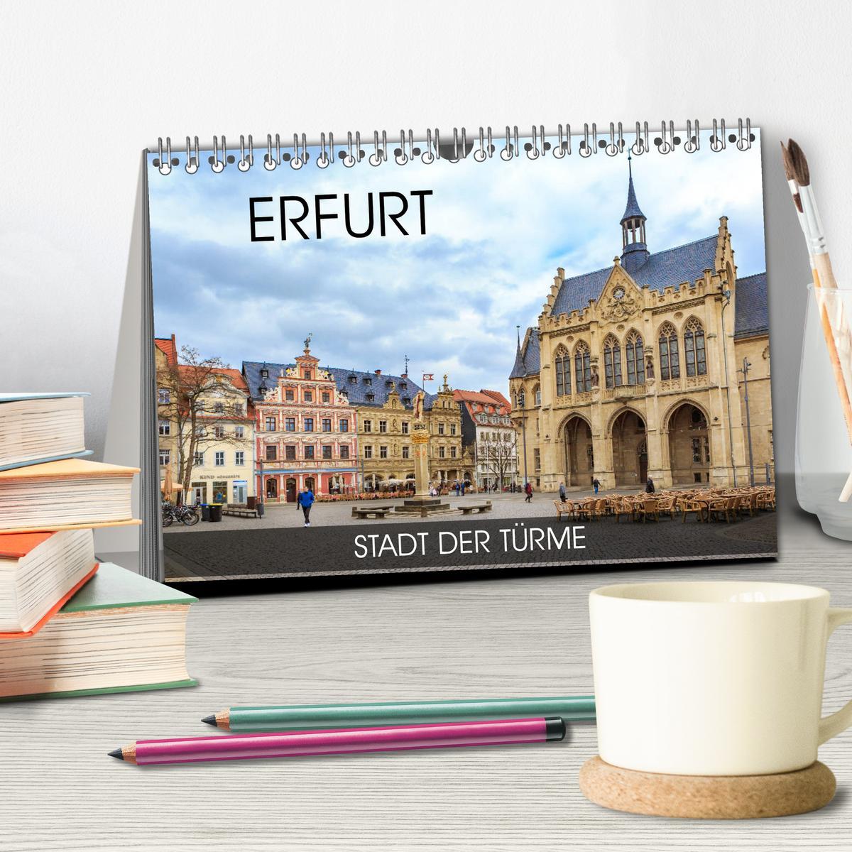 Bild: 9783435320189 | Erfurt - Stadt der Türme (Tischkalender 2025 DIN A5 quer), CALVENDO...