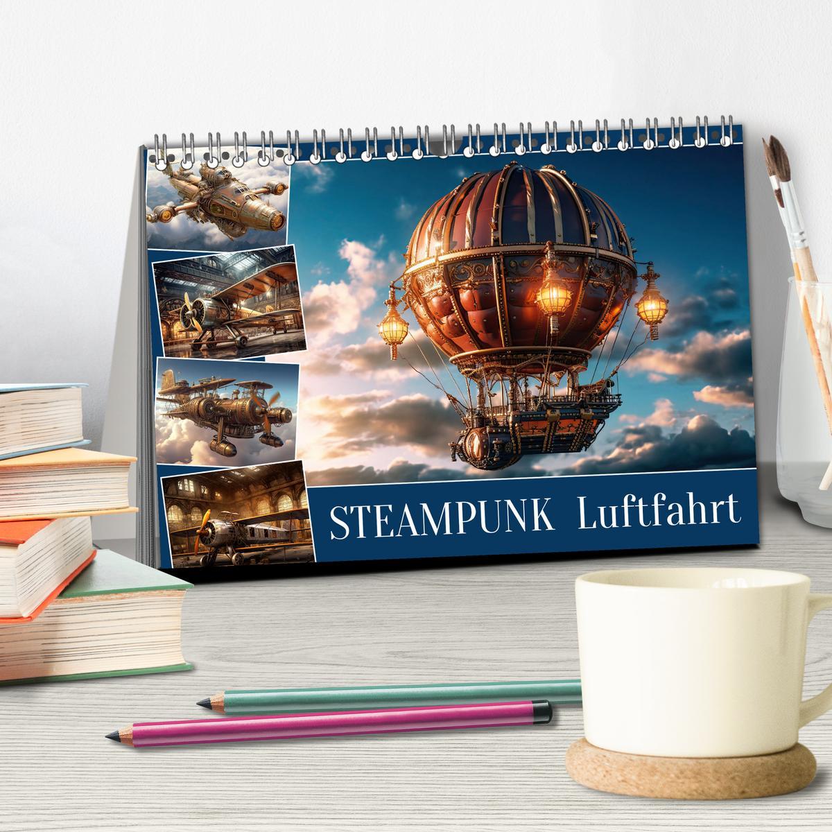 Bild: 9783383900440 | Steampunk Luftfahrt (Tischkalender 2025 DIN A5 quer), CALVENDO...