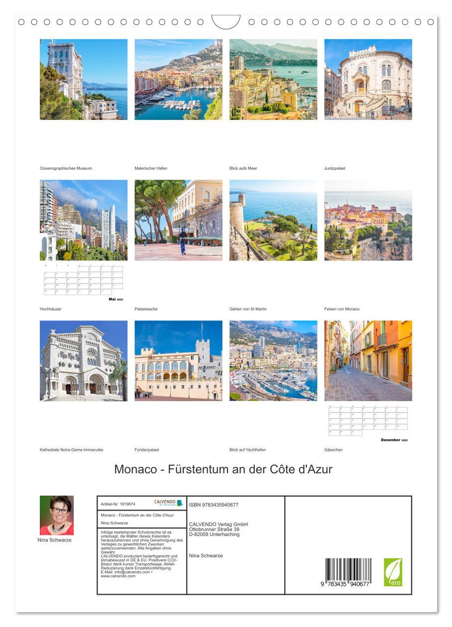 Bild: 9783435940677 | Monaco - Fürstentum an der Côte d'Azur (Wandkalender 2025 DIN A3...