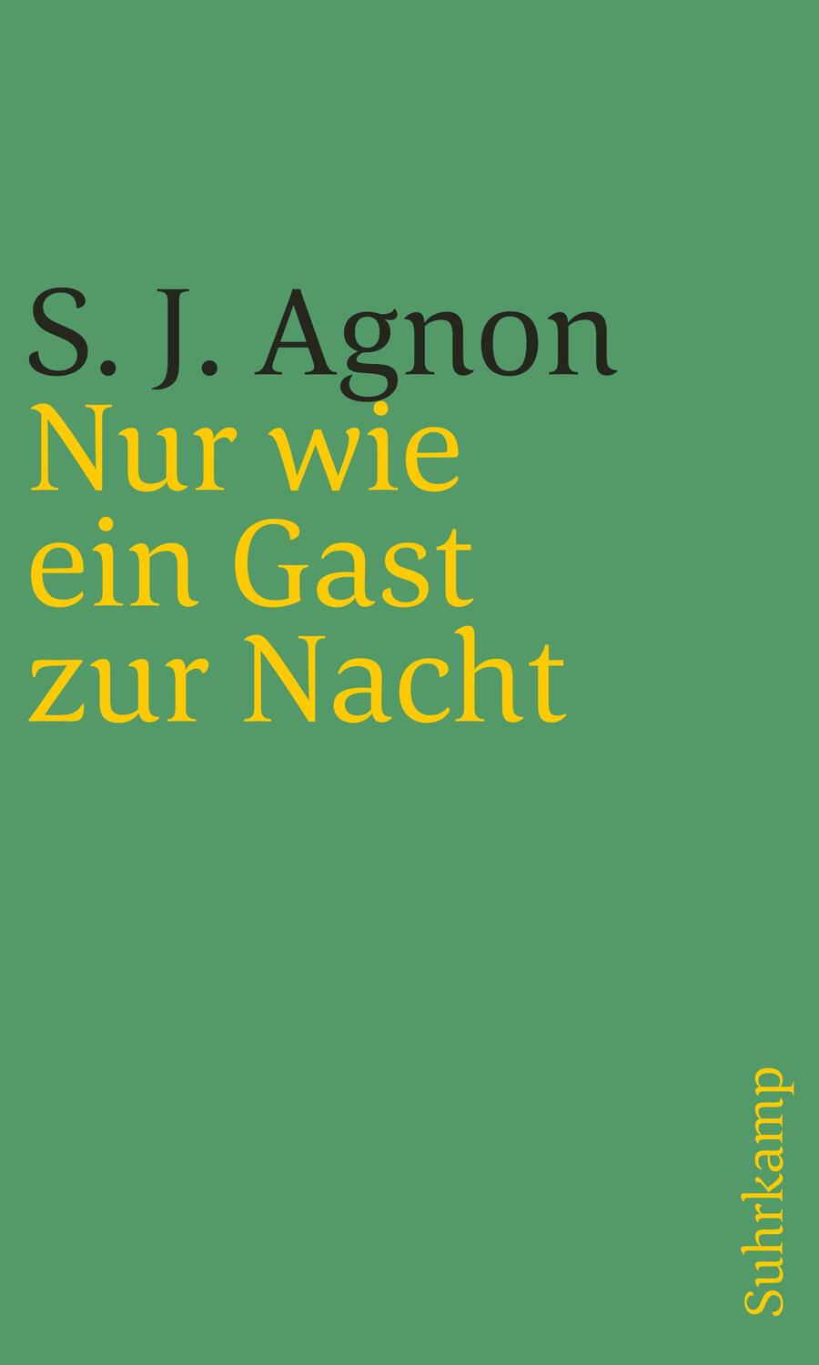 Cover: 9783633241798 | Nur wie ein Gast zur Nacht | Samuel Joseph Agnon | Taschenbuch | 2019