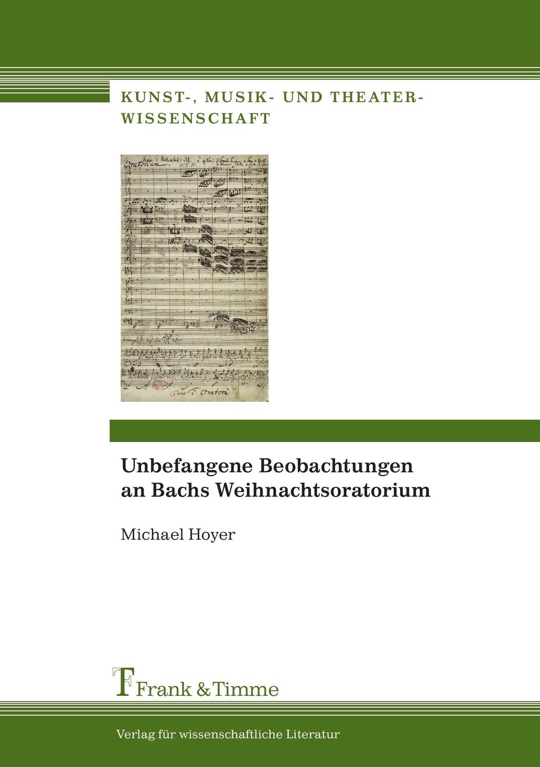 Cover: 9783865963901 | Unbefangene Beobachtungen an Bachs Weihnachtsoratorium | Michael Hoyer