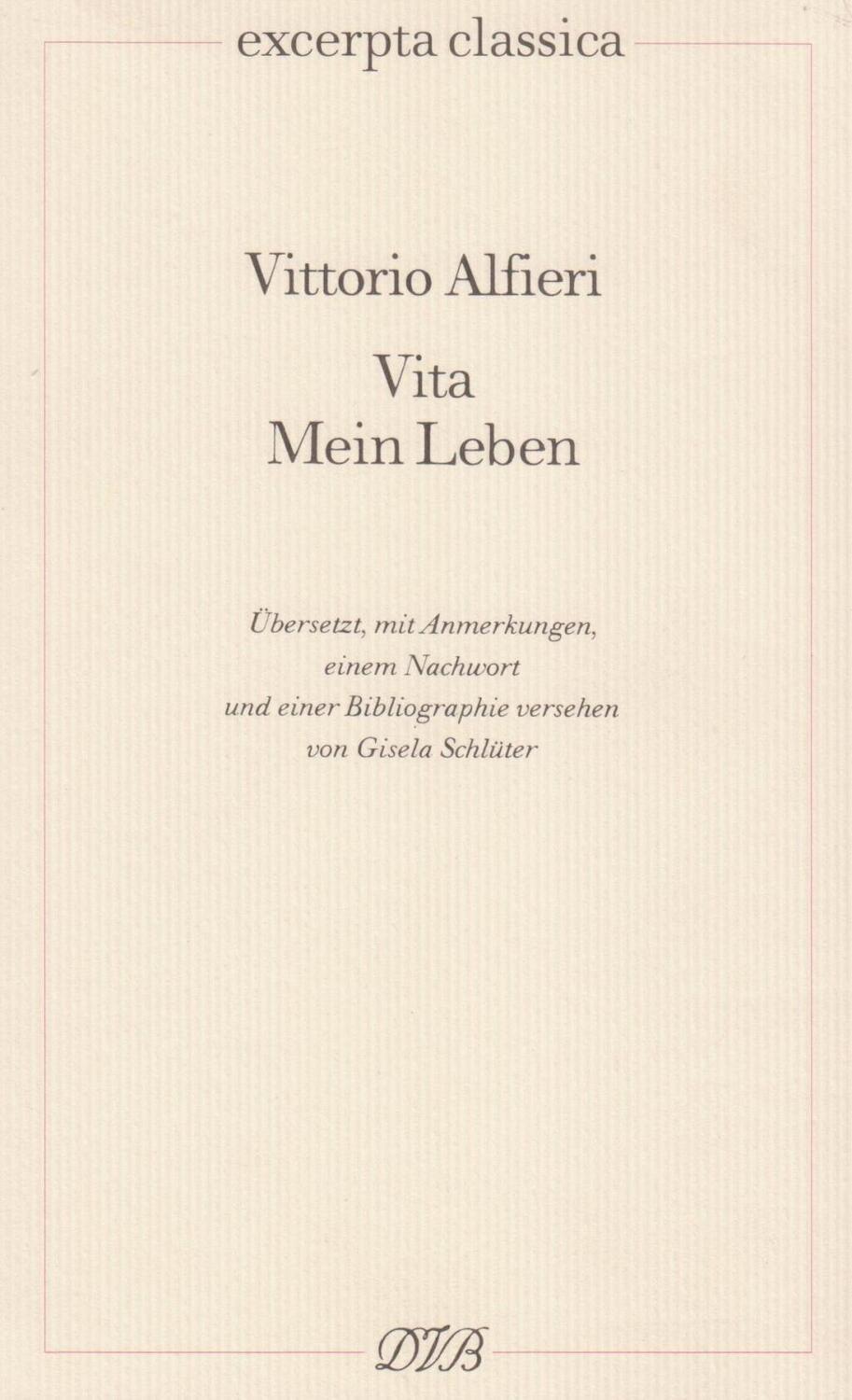 Cover: 9783871620720 | Vita - Mein Leben | Excerpta classica 25, Excerpta classica 15 | Buch