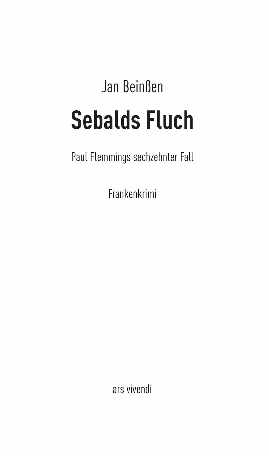 Bild: 9783747204269 | Sebalds Fluch | Paul Flemmings 16. Fall - Kriminalroman | Jan Beinßen