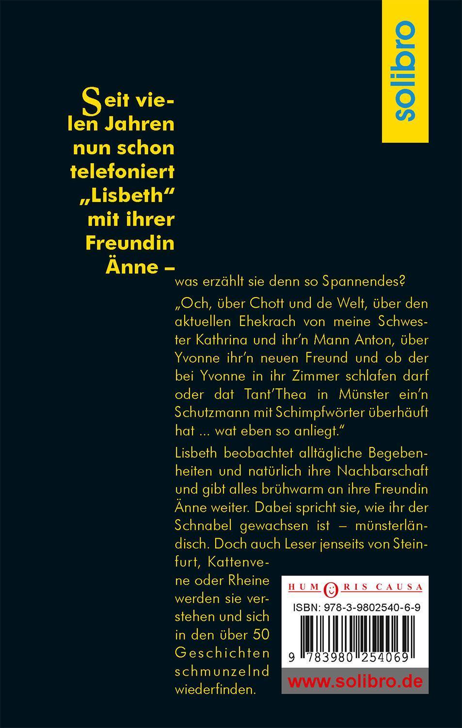 Rückseite: 9783980254069 | Hallo Änne, hier is Lisbeth... | Usch Hollmann | Taschenbuch | 160 S.