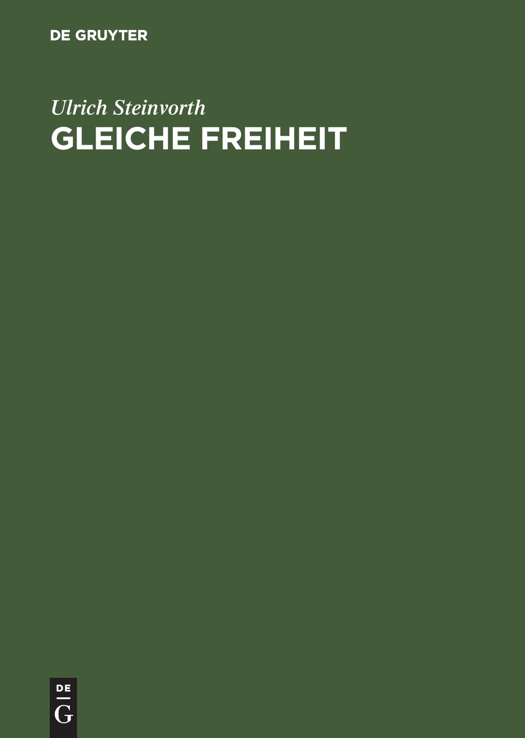 Cover: 9783050033006 | Gleiche Freiheit | Politische Philosophie und Verteilungsgerechtigkeit