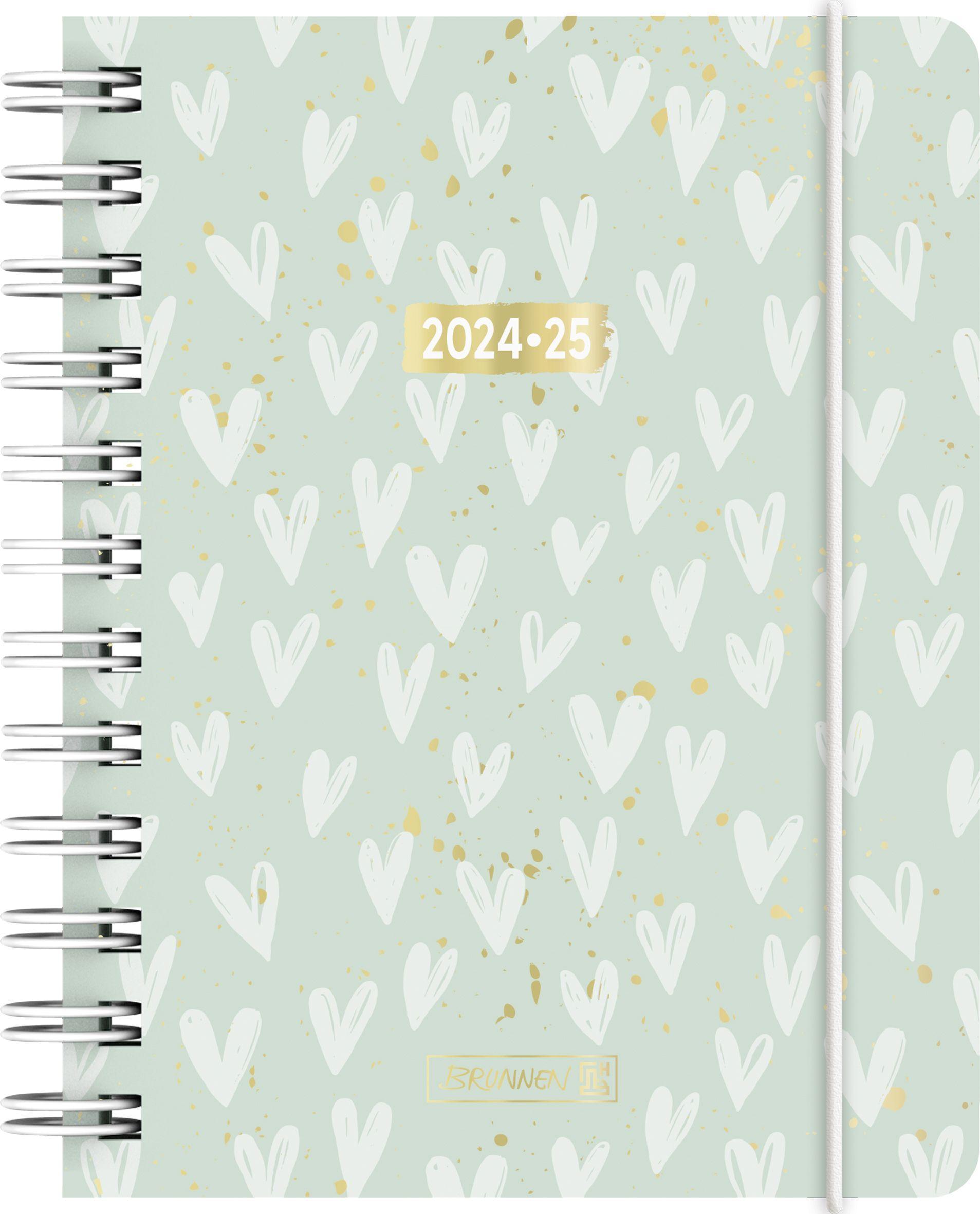 Cover: 4061947118889 | BRUNNEN Schülerkalender 2024/2025 "Hearts", 1 Seite = 1 Tag, A6,...