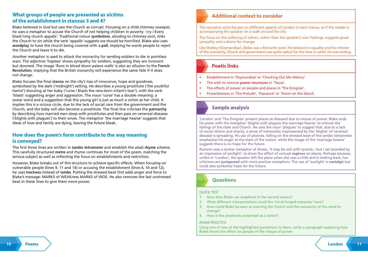 Bild: 9780008551551 | AQA Poetry Anthology Power and Conflict Revision Guide | Collins Gcse