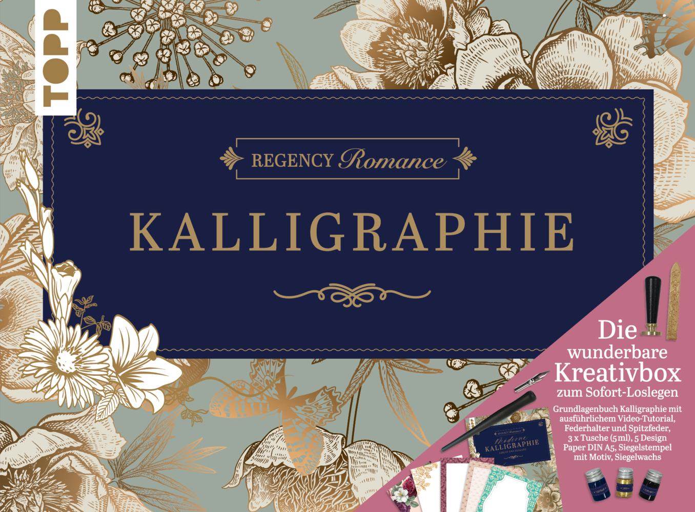 Cover: 4007742182816 | Regency Romance Kalligraphie - Die wunderbare Kreativbox | Riemer