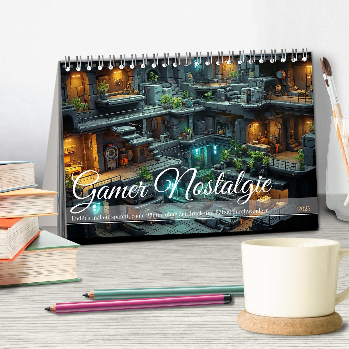 Bild: 9783383877681 | Gamer Nostalgie (Tischkalender 2025 DIN A5 quer), CALVENDO...