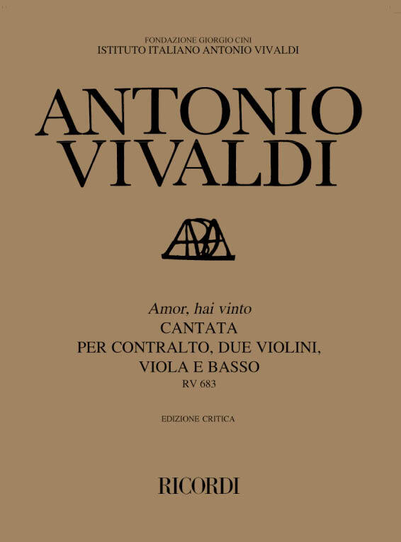 Cover: 9790041912752 | Amor, Hai Vinto Rv 683 | Critical Edition, Softcover | Antonio Vivaldi