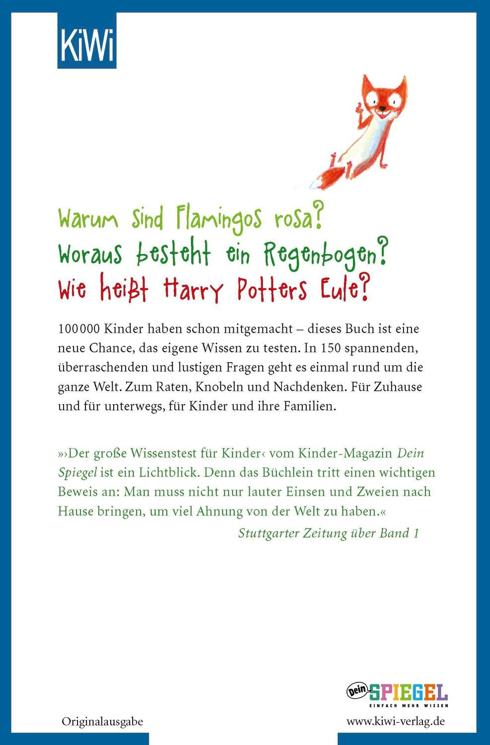 Rückseite: 9783462051100 | Der neue große Wissenstest für Kinder | Was weißt du über die Welt?