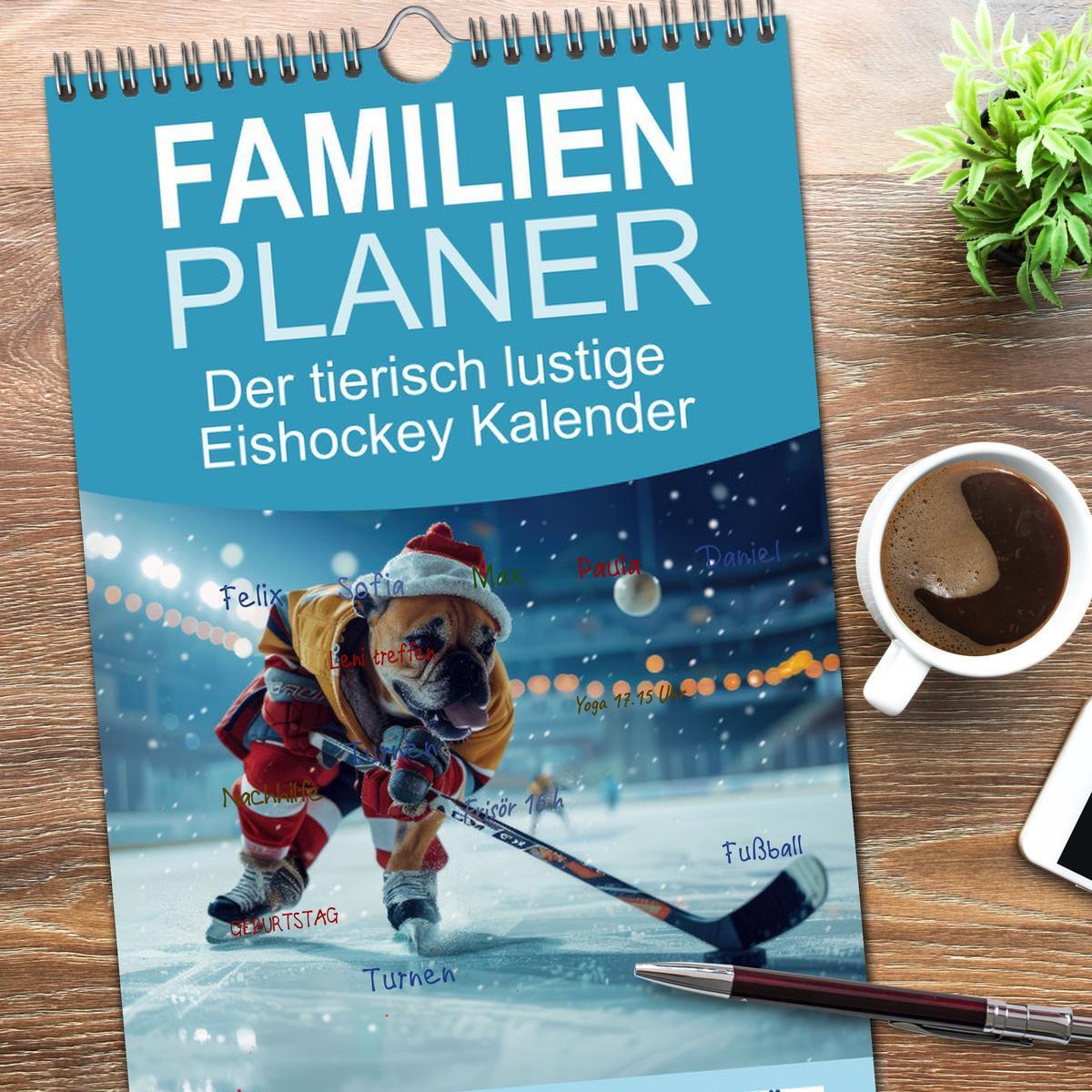 Bild: 9783457196298 | Familienplaner 2025 - Der tierisch lustige Eishockey Kalender mit 5...