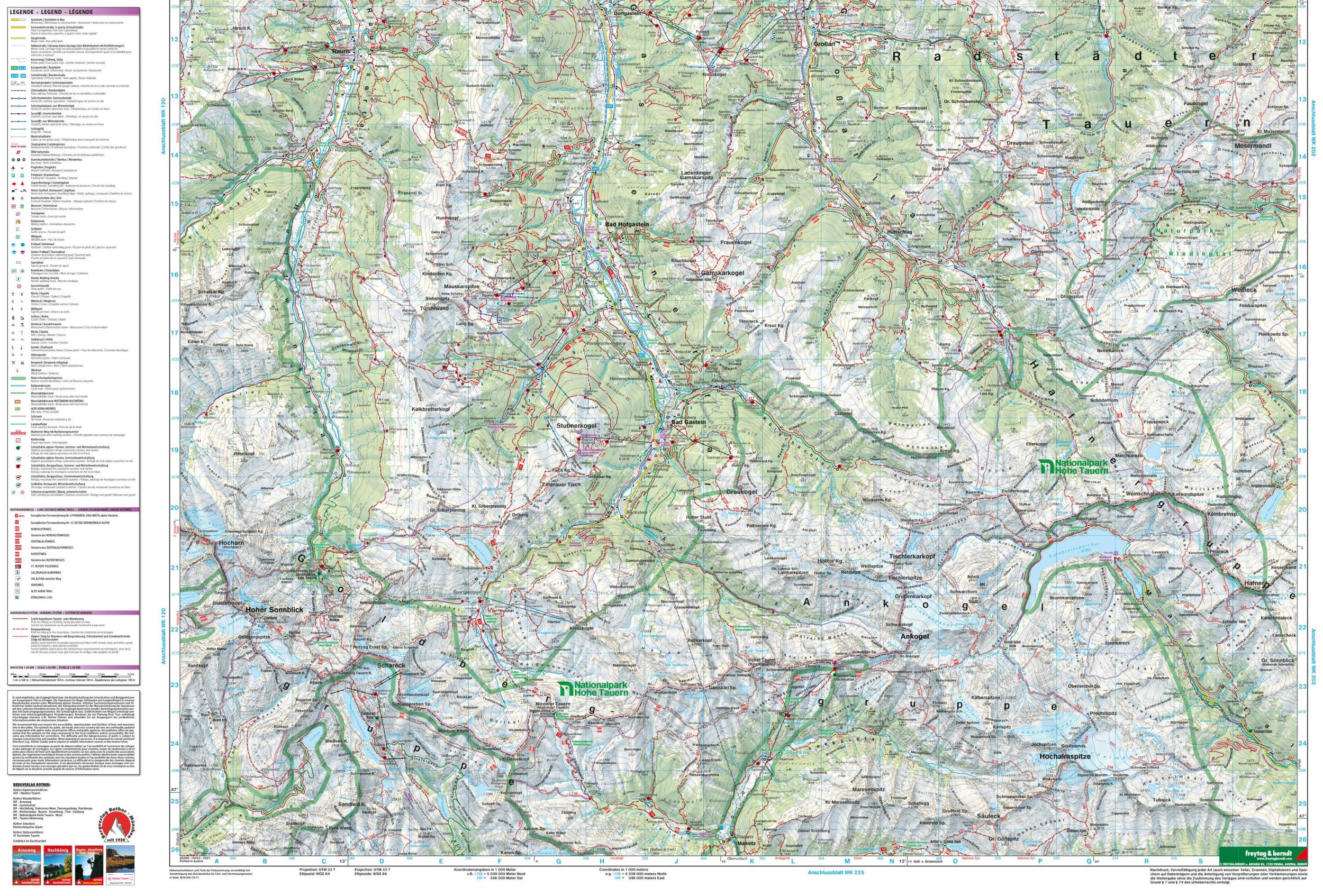 Bild: 9783850847209 | Gasteiner Tal, Wagrain, Raurisertal, Grossarltal 1 : 50 000. WK 191