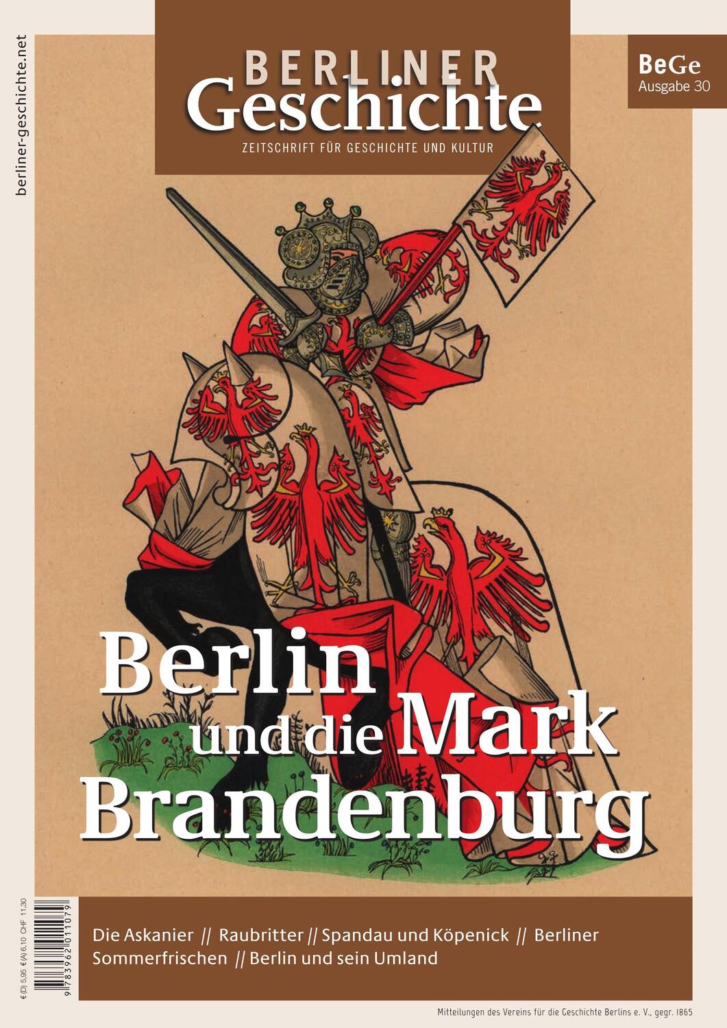 Cover: 9783962011079 | Berliner Geschichte - Zeitschrift für Geschichte und Kultur 30 | V.