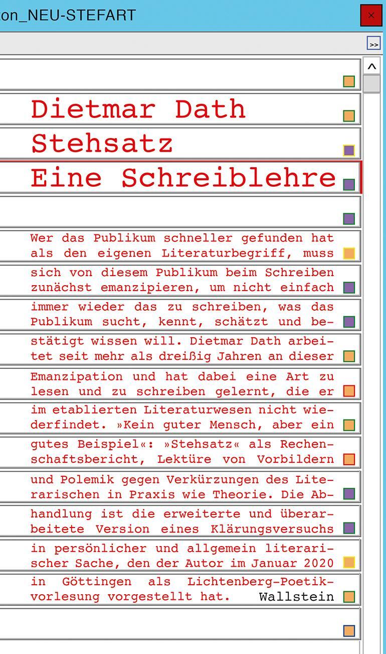 Cover: 9783835338012 | Stehsatz | Eine Schreiblehre | Dietmar Dath | Buch | 108 S. | Deutsch