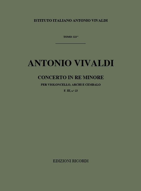 Cover: 9790041911984 | Concerto In Re Min. RV 407 | F III, 23 - TOMO 523 | Antonio Vivaldi