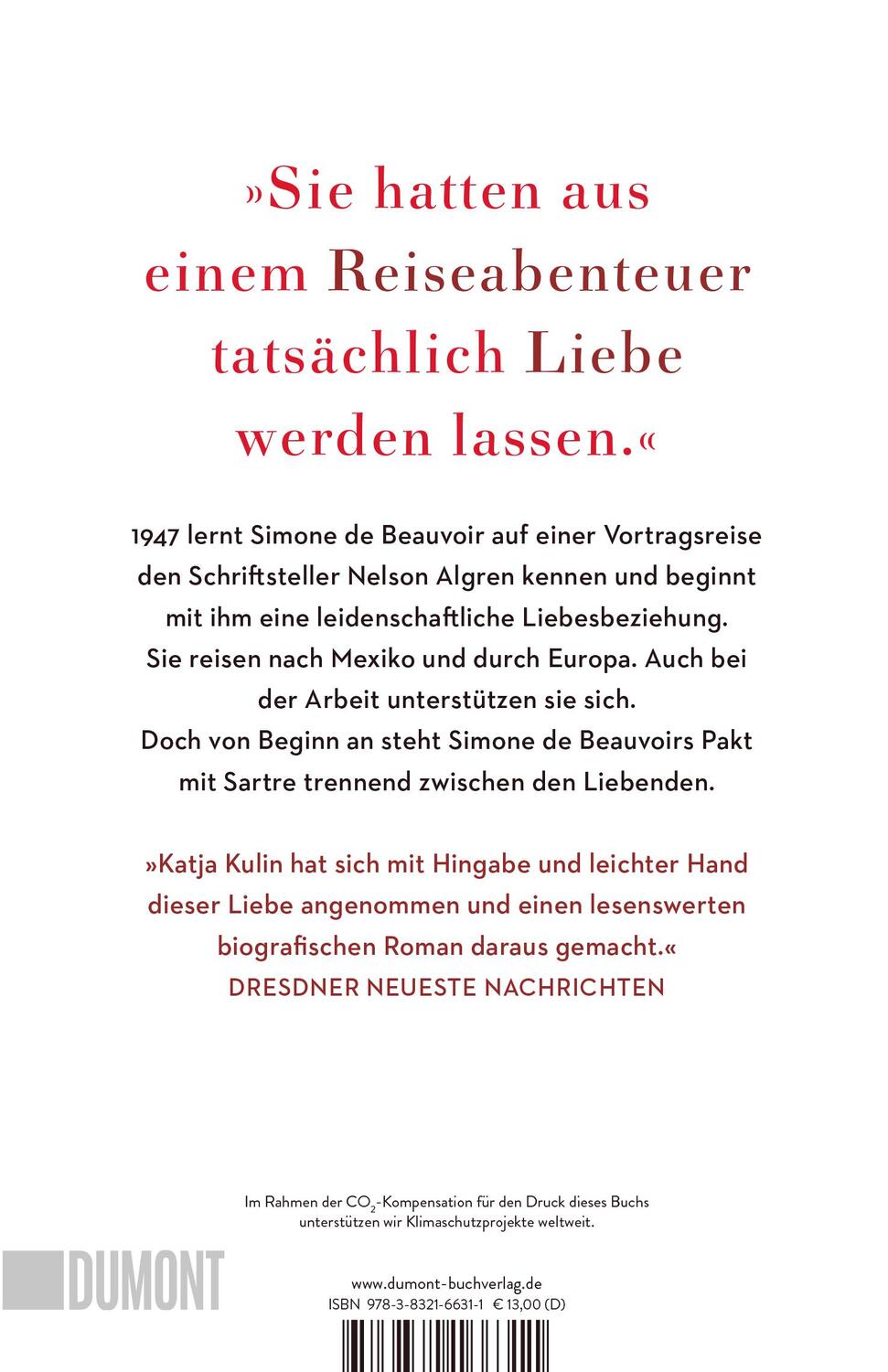 Rückseite: 9783832166311 | Der andere Mann | Die große Liebe der Simone de Beauvoir | Katja Kulin