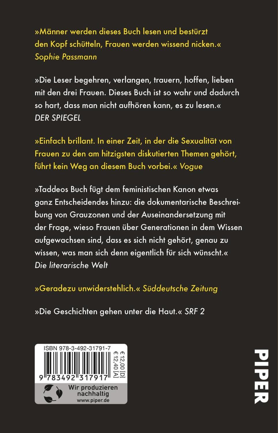 Rückseite: 9783492317917 | Three Women - Drei Frauen | Lisa Taddeo | Taschenbuch | Deutsch | 2021