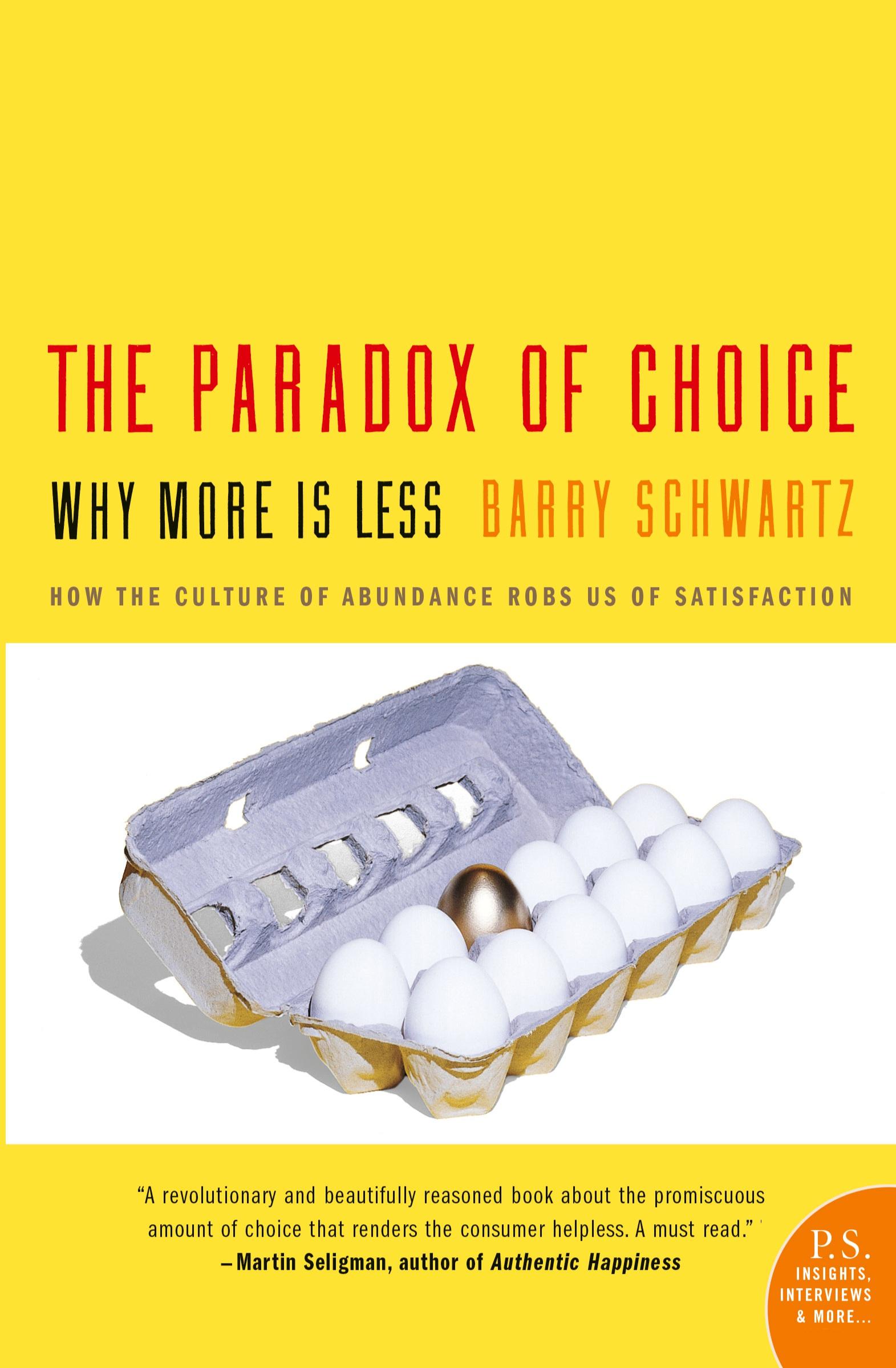 Cover: 9780060005696 | The Paradox of Choice | Why More Is Less | Barry Schwartz | Buch