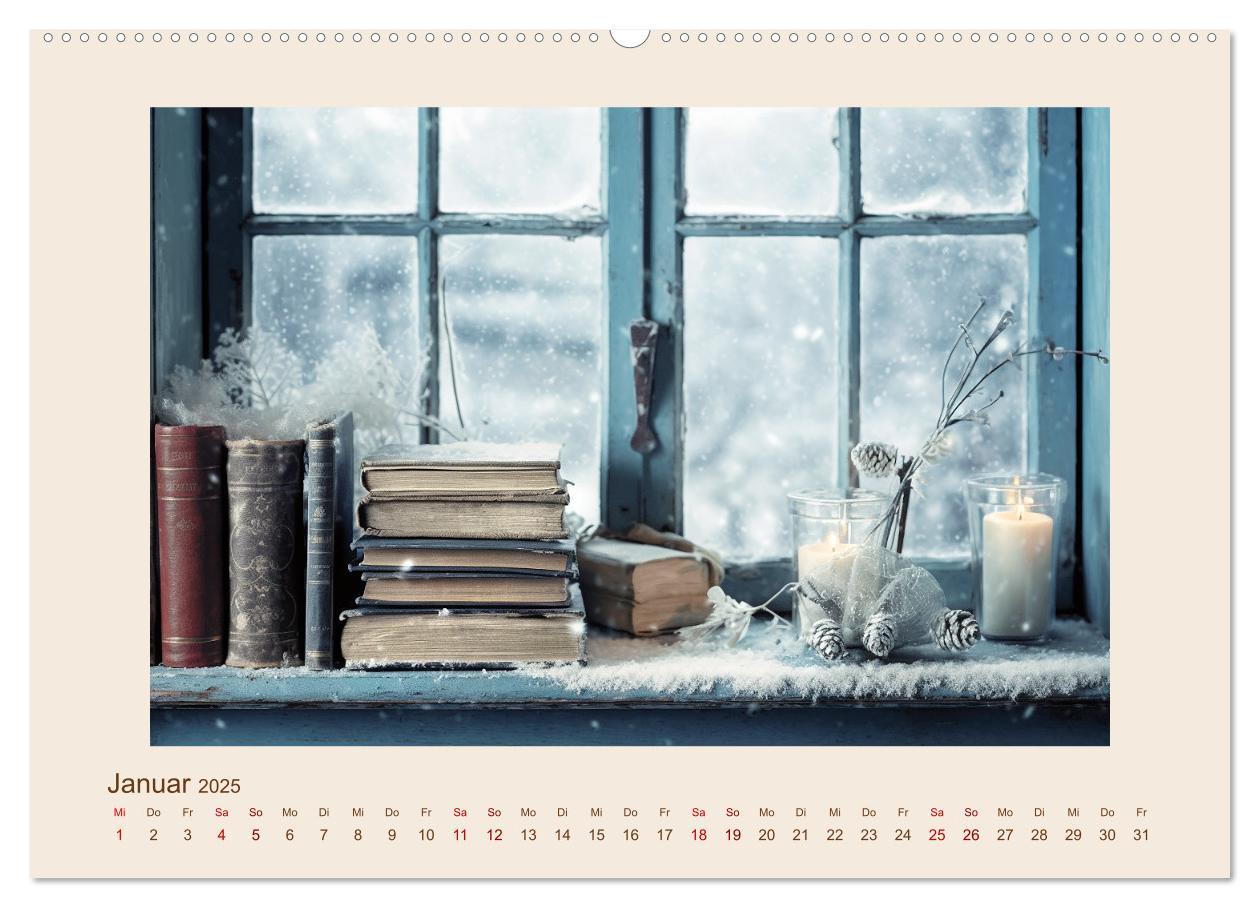 Bild: 9783383848414 | Bücherzauber (Wandkalender 2025 DIN A2 quer), CALVENDO Monatskalender