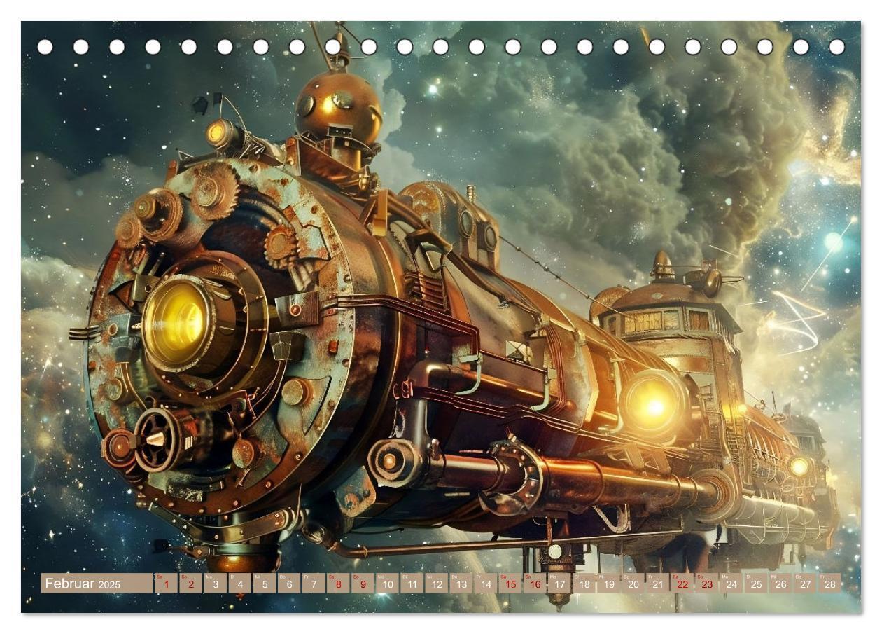 Bild: 9783435652846 | Steampunk im Weltall (Tischkalender 2025 DIN A5 quer), CALVENDO...