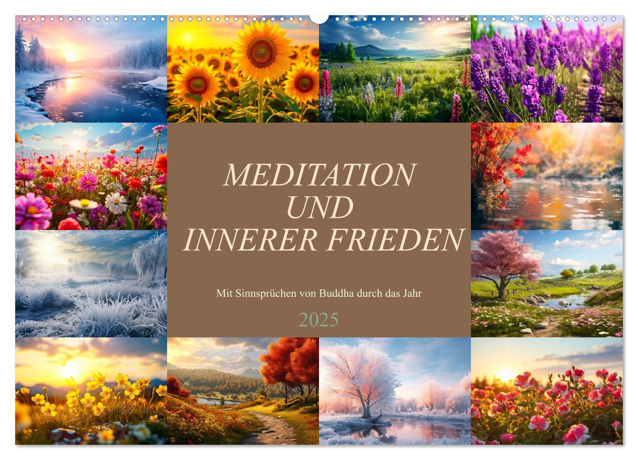 Cover: 9783383909566 | Meditation und innerer Frieden (Wandkalender 2025 DIN A2 quer),...