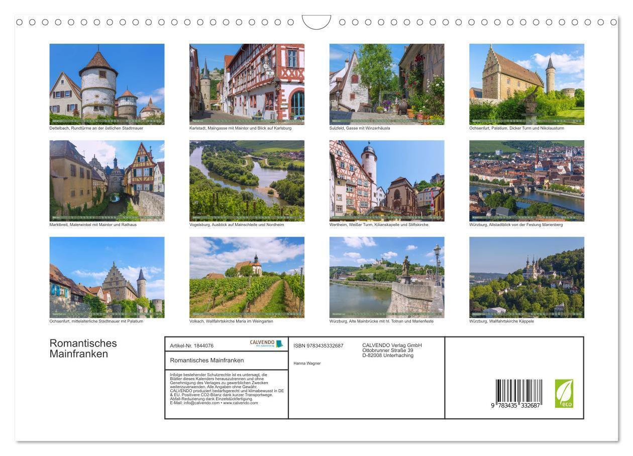 Bild: 9783435332687 | Romantisches Mainfranken (Wandkalender 2025 DIN A3 quer), CALVENDO...