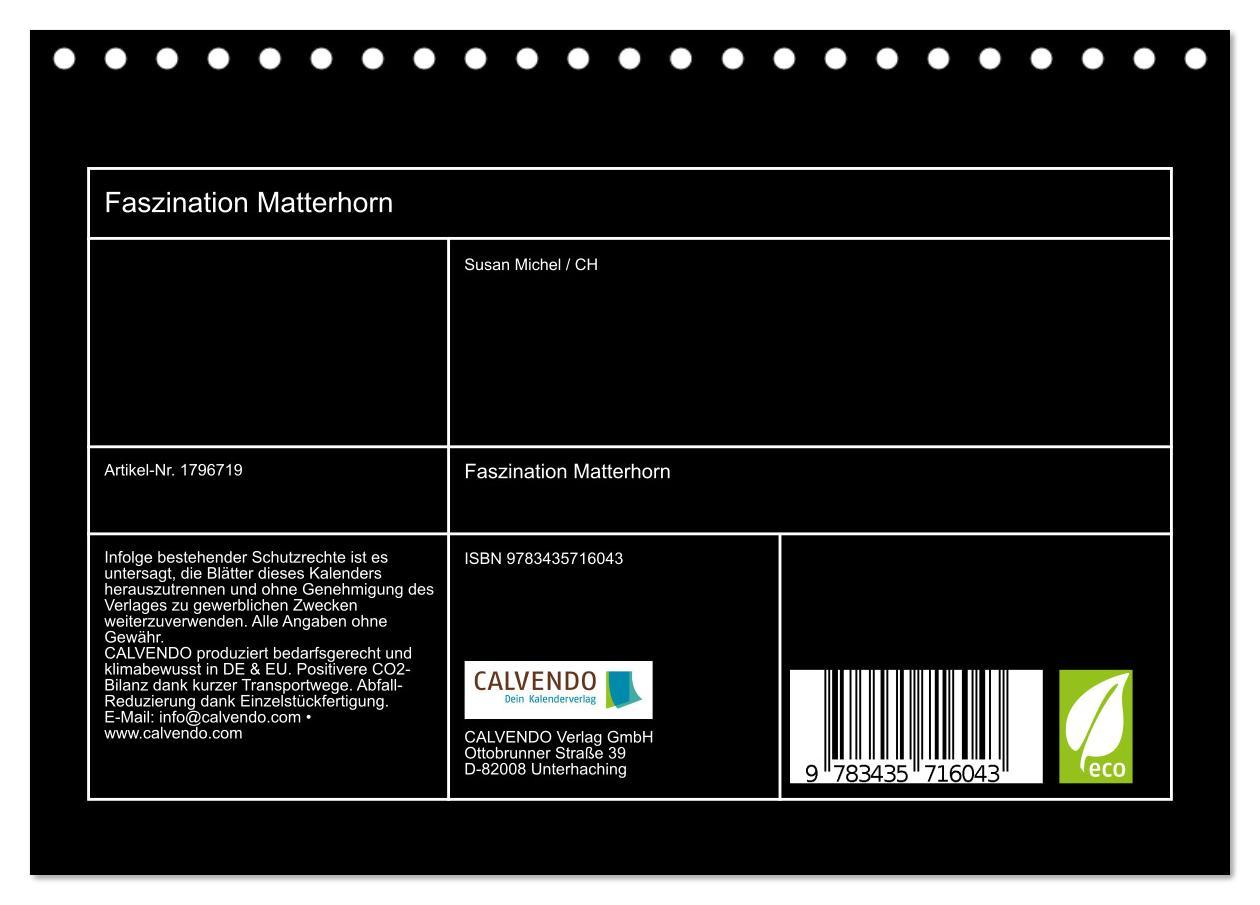 Bild: 9783435716043 | Faszination Matterhorn (Tischkalender 2025 DIN A5 quer), CALVENDO...