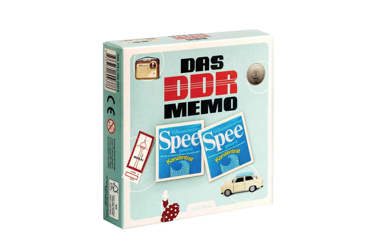 Cover: 9783730609378 | Das DDR-Memo | Memo-Spiel mit 40 Spielkarten im Spielkarton | Verlag