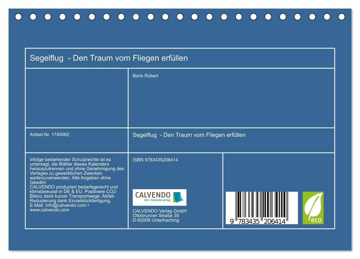 Bild: 9783435206414 | Segelflug - Den Traum vom Fliegen erfüllen (Tischkalender 2025 DIN...