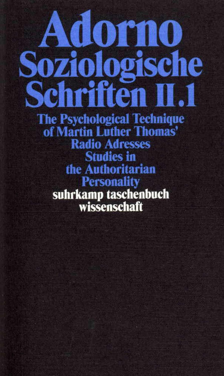 Cover: 9783518293096 | Soziologische Schriften 2 | Theodor W. Adorno | Taschenbuch | Deutsch